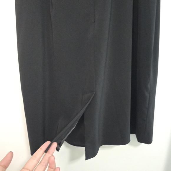 BCBG Maxazria Colorblocked Two-Fer Charmuese in black and white Dress - Picture 9 of 14